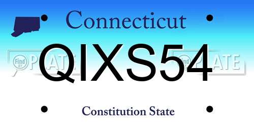 QIXS54 Connecticut License Plate