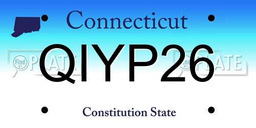 QIYP26 Connecticut License Plate