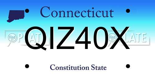 QIZ40X Connecticut License Plate