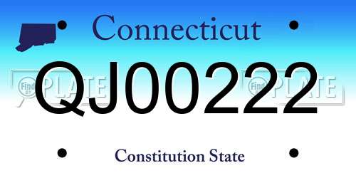QJ00222 Connecticut License Plate