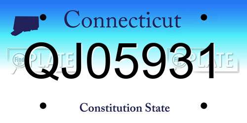 QJ05931 Connecticut License Plate