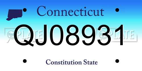 QJ08931 Connecticut License Plate