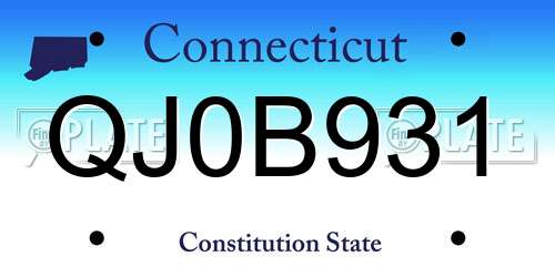 QJ0B931 Connecticut License Plate