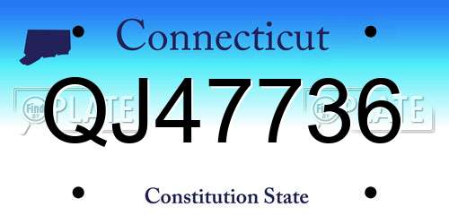 QJ47736 Connecticut License Plate