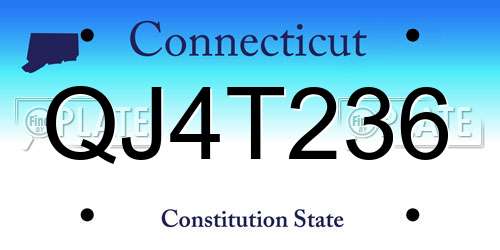 QJ4T236 Connecticut License Plate