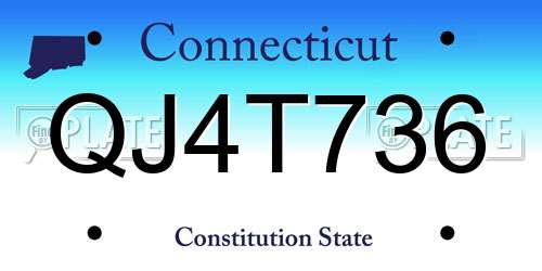 QJ4T736 Connecticut License Plate