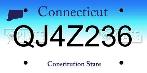 QJ4Z236 Connecticut License Plate