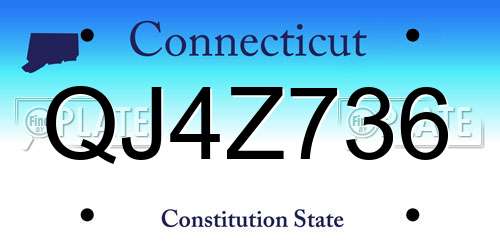 QJ4Z736 Connecticut License Plate