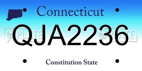 QJA2236 Connecticut License Plate