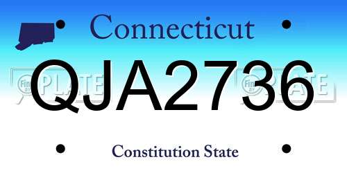 QJA2736 Connecticut License Plate