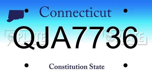 QJA7736 Connecticut License Plate