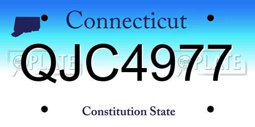 QJC4977 Connecticut License Plate