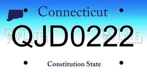 QJD0222 Connecticut License Plate