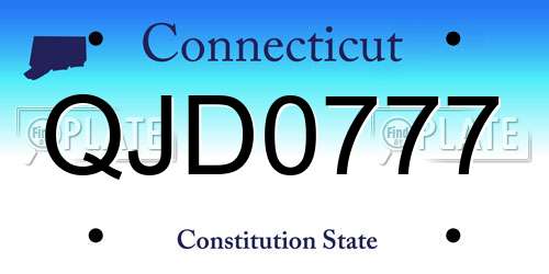 QJD0777 Connecticut License Plate