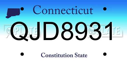 QJD8931 Connecticut License Plate