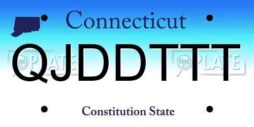 QJDDTTT Connecticut License Plate