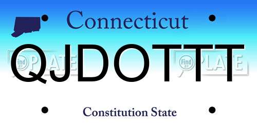 QJDOTTT Connecticut License Plate