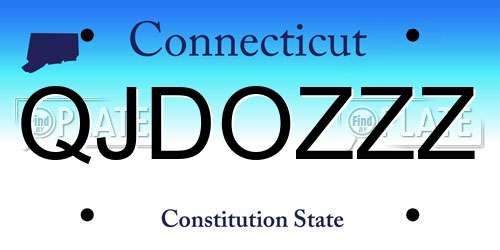 QJDOZZZ Connecticut License Plate