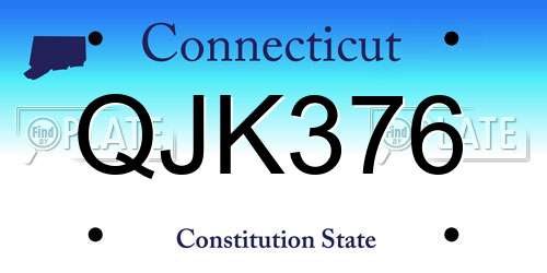QJK376 Connecticut License Plate