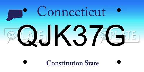 QJK37G Connecticut License Plate