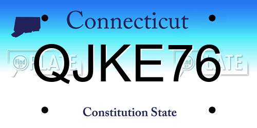 QJKE76 Connecticut License Plate
