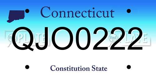 QJO0222 Connecticut License Plate