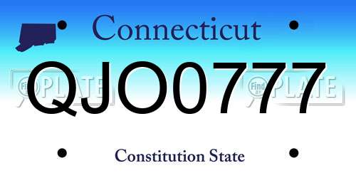QJO0777 Connecticut License Plate