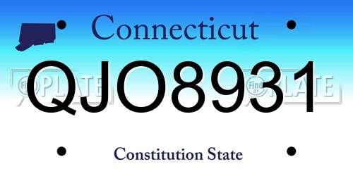 QJO8931 Connecticut License Plate