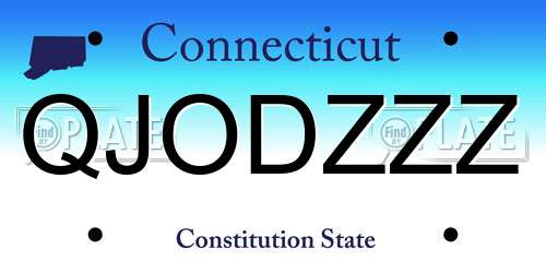 QJODZZZ Connecticut License Plate