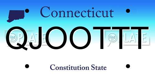 QJOOTTT Connecticut License Plate