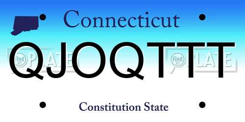 QJOQTTT Connecticut License Plate