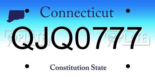 QJQ0777 Connecticut License Plate