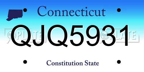 QJQ5931 Connecticut License Plate