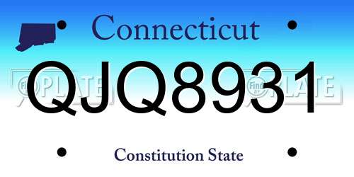 QJQ8931 Connecticut License Plate