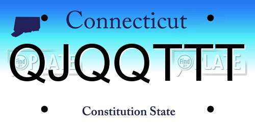 QJQQTTT Connecticut License Plate