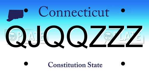 QJQQZZZ Connecticut License Plate