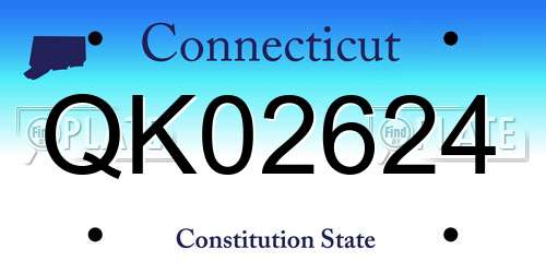 QK02624 Connecticut License Plate