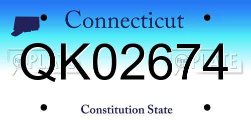 QK02674 Connecticut License Plate