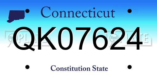 QK07624 Connecticut License Plate