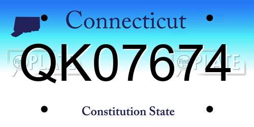 QK07674 Connecticut License Plate
