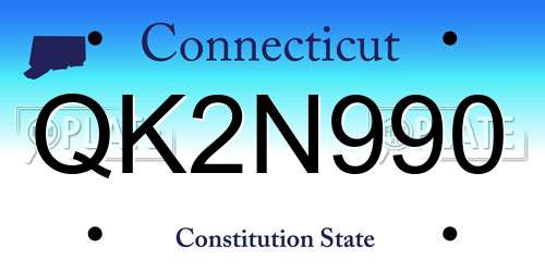 QK2N990 Connecticut License Plate
