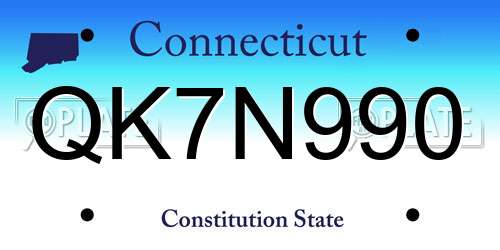 QK7N990 Connecticut License Plate