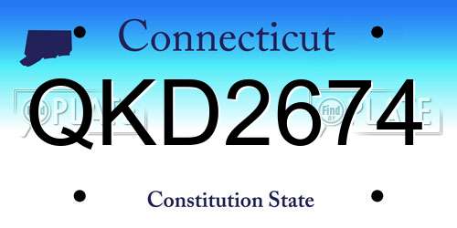 QKD2674 Connecticut License Plate
