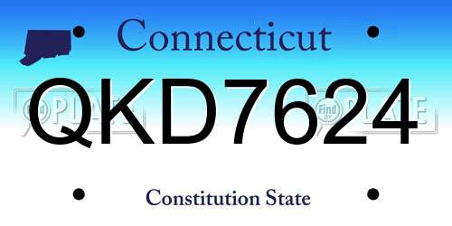 QKD7624 Connecticut License Plate