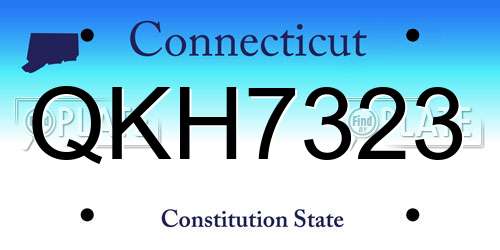 QKH7323 Connecticut License Plate