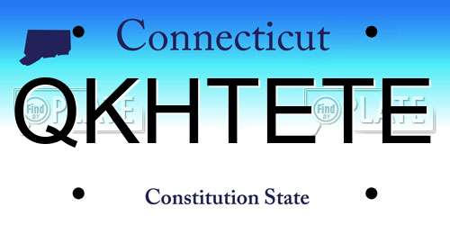 QKHTETE Connecticut License Plate
