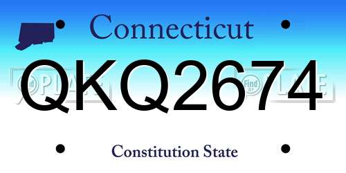 QKQ2674 Connecticut License Plate