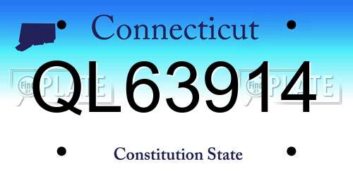QL63914 Connecticut License Plate
