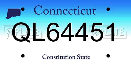 QL64451 Connecticut License Plate