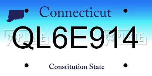 QL6E914 Connecticut License Plate